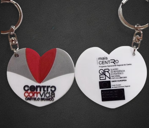 Porta-chaves PVC soft coração Centro com Vida Castelo Branco